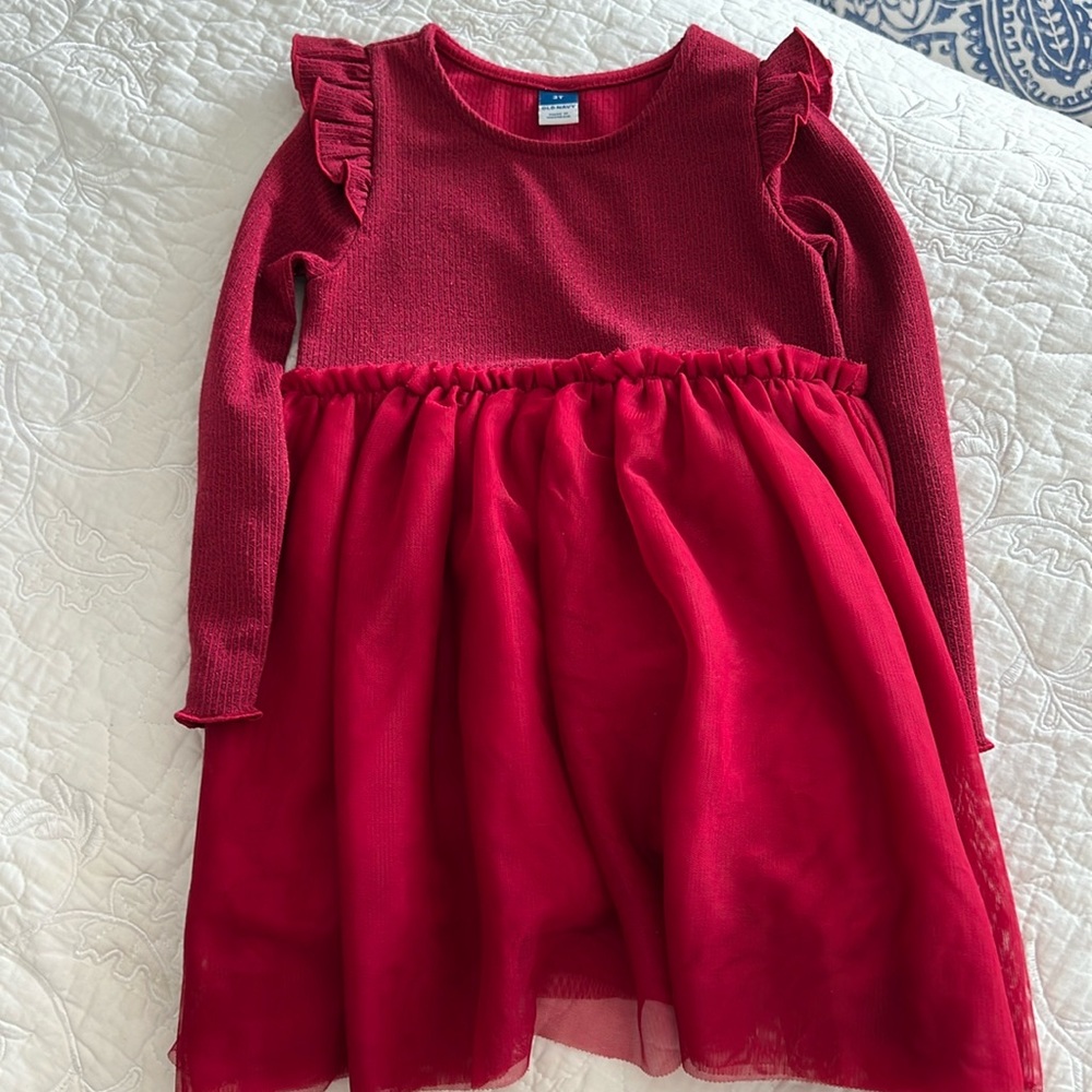 Old Navy 3T red shimmer tulle skirt dress